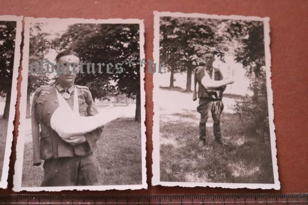 vier original Aufnahmen - Ritterkreuzträger Otto Kühn 1943 im Lazarett Modlin